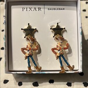 BaubleBar Sheriff Woody Earrings - Gold, Blue, Brown